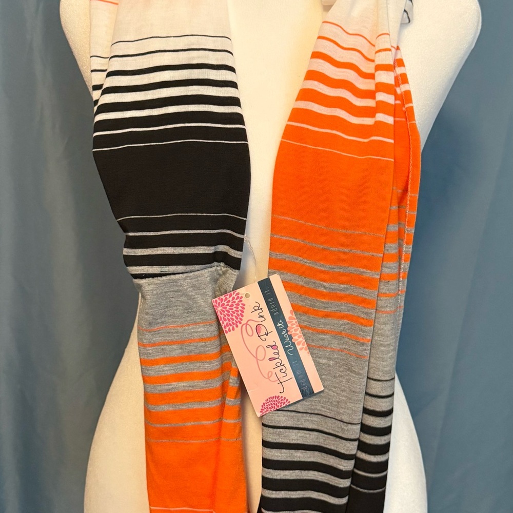 Striped Orange and Black Scarf